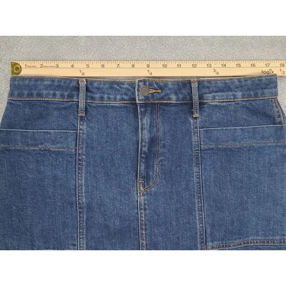Old NAVY High-Waisted Utility Pocket‎ Jean Skirt for Women Sz 12 Blue